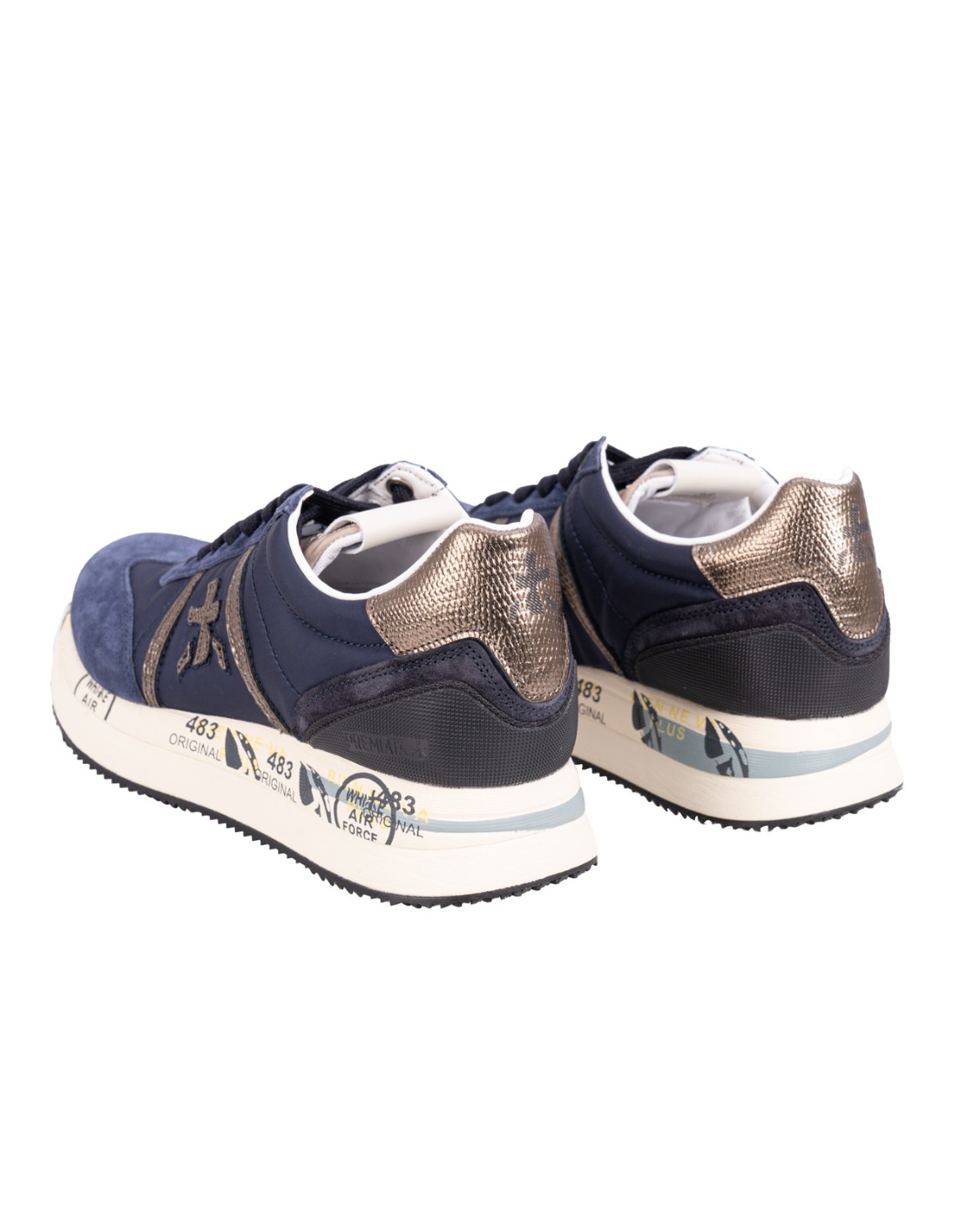 shop PREMIATA  Scarpa: Premiata Sneakers "Conny 6981".
Mix di materiali tecnici e pellami. 
Modello con punta tonda.
Chiusura con lacci.
Logo sulla linguetta.
Caviglia imbottita.
Topponcino arricchito da una particolare stampa ripresa anche sulla linguetta.
Soletta in gomma.
Altezza Suola 4 cm.
Fusbet Interno 27 cm.
Composizione: SOLE: 85% EVA 15% PHYLON (PLASTIC MATERIAL) UPPER: 40% CALF LEATHER 30% PL 10% PA 10% PU 10% PC LINING: 100% GOAT LEATHER.
Made in Vietnam.. CONNY 6981-B number 1002832